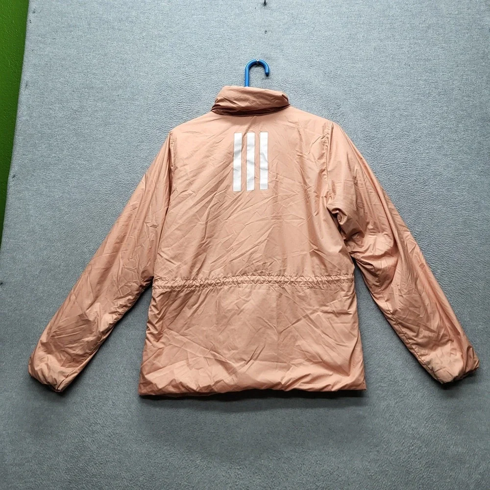 Adidas Women Jacket M Peach Windbreaker Primegreen Insulated Basic 3‎ Stripe
